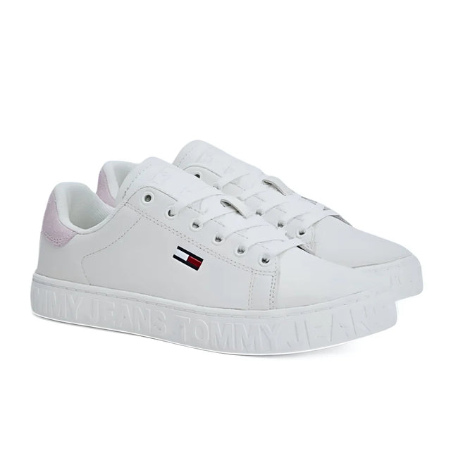 Tommy Hilfiger Jeans Cool Backtab Leather Sneaker Women - WHT - White / 36