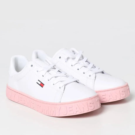 Tommy Hilfiger Jeans Cool ESS Leather Sneaker Women - WHTPNK - Shoes