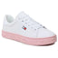 Tommy Hilfiger Jeans Cool ESS Leather Sneaker Women - WHTPNK - White / 36 - Shoes