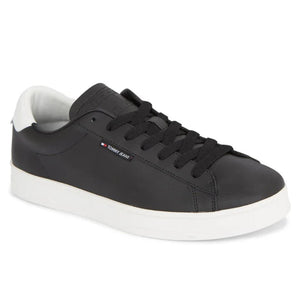 Tommy Hilfiger Jeans Leather Low Cupsole EM0EM01374-BLK - Black / 42