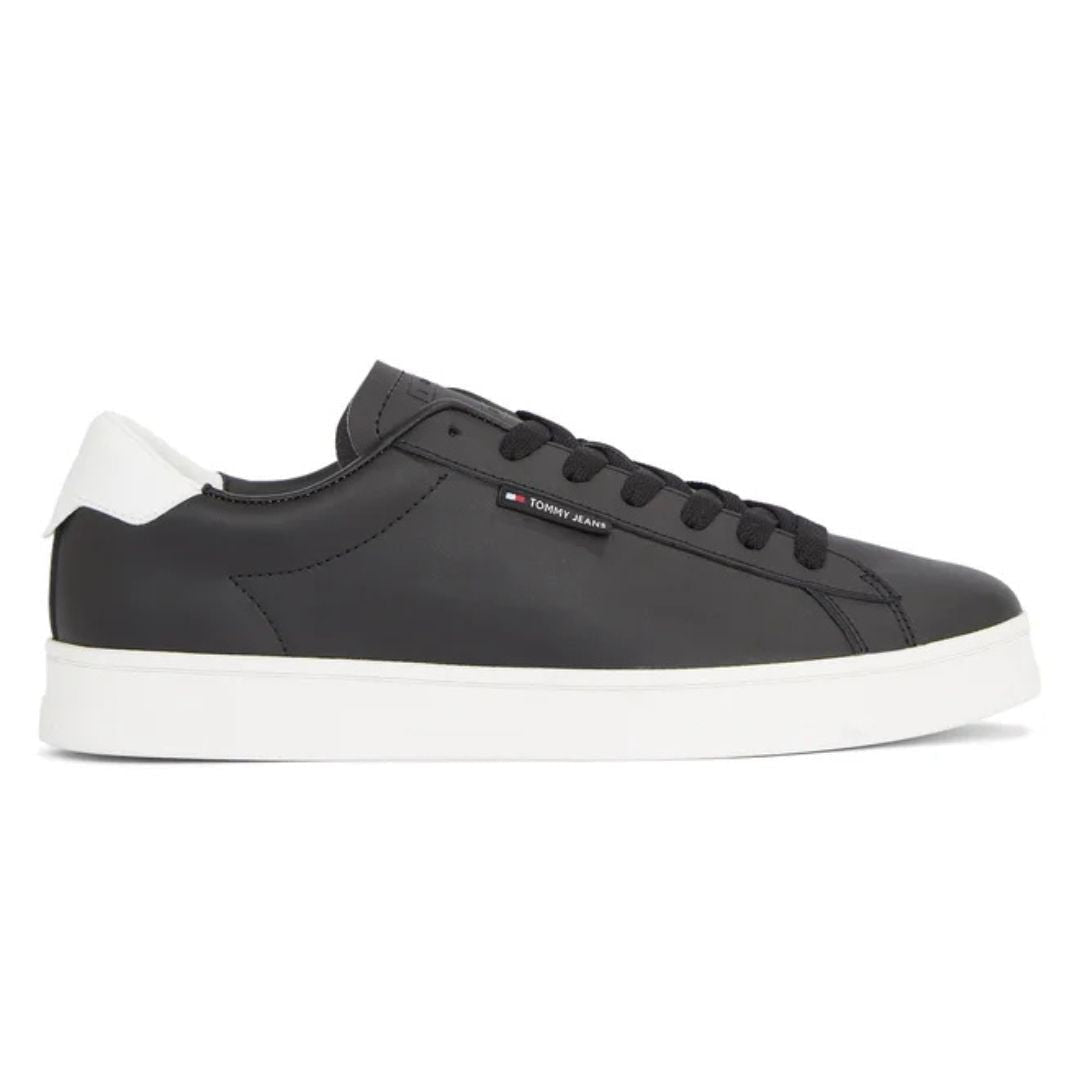Tommy Hilfiger Jeans Leather Low Cupsole EM0EM01374-BLK - Black / 42