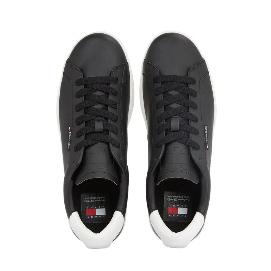 Tommy Hilfiger Jeans Leather Low Cupsole EM0EM01374-BLK - Black / 42