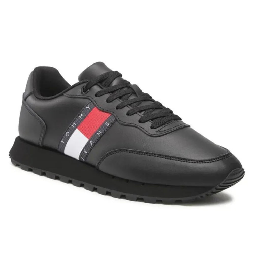Tommy Hilfiger Jeans Leather Runner ESS Men EM0EM00898-BLK - Shoes