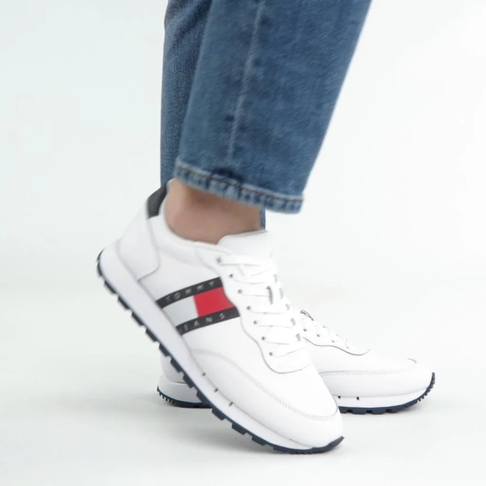 Tommy Hilfiger Jeans Leather Runner ESS Men EM0EM00898-WHT - Shoes