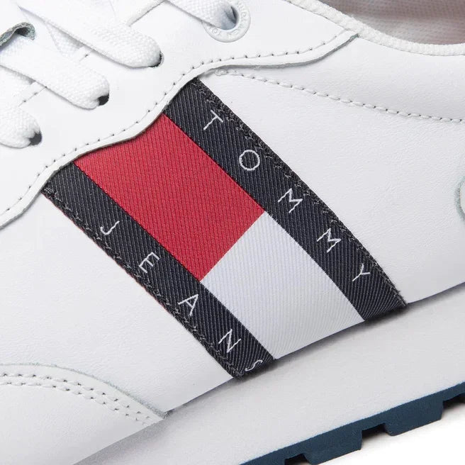 Tommy Hilfiger Jeans Leather Runner ESS Men EM0EM00898-WHT - Shoes