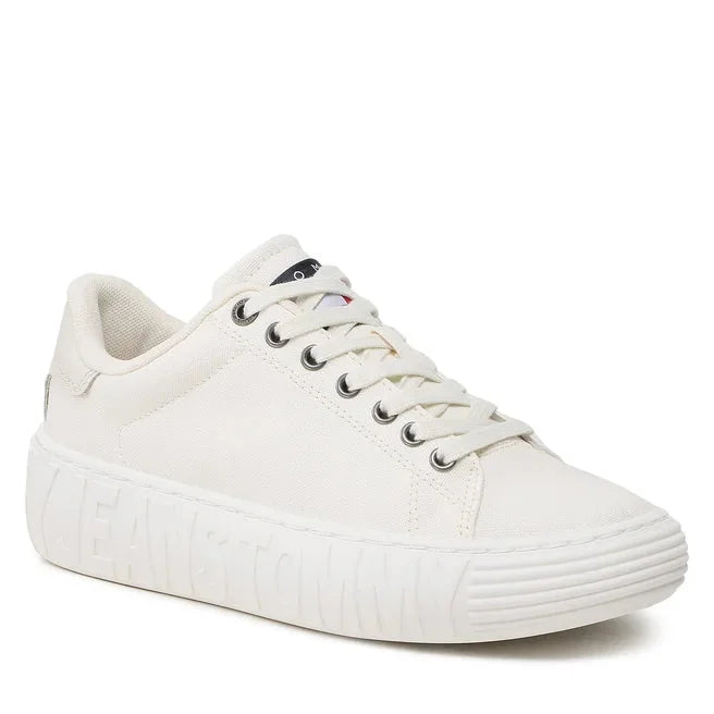 Tommy Hilfiger Jeans New Cupsole Canvas Sneaker Women - OFFWHT - Off White / 36 - Shoes