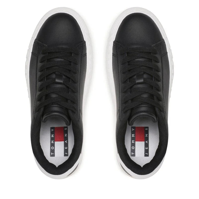 Tommy Hilfiger Jeans New Cupsole Leather Sneaker Women - BLK - Shoes