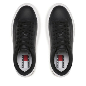 Tommy Hilfiger Jeans New Cupsole Leather Sneaker Women - BLK - Shoes