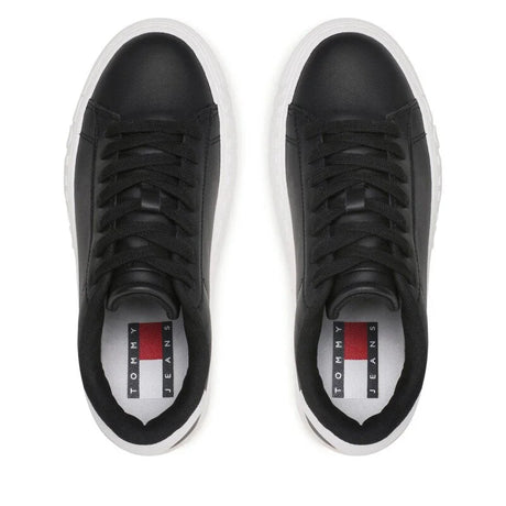 Tommy Hilfiger Jeans New Cupsole Leather Sneaker Women - BLK - Shoes