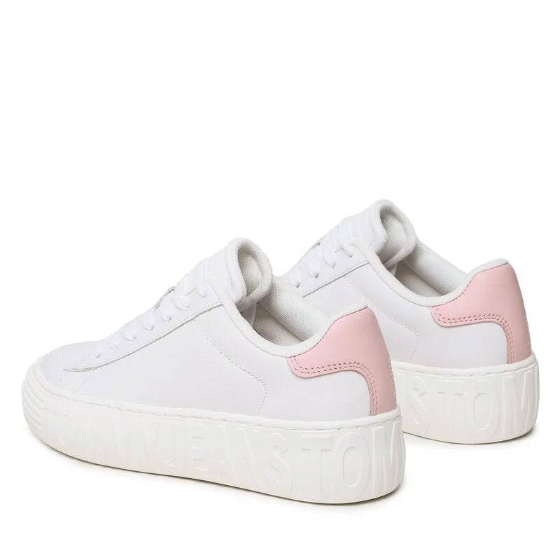 Tommy Hilfiger Jeans New Cupsole Leather Sneaker Women - WHT - Shoes