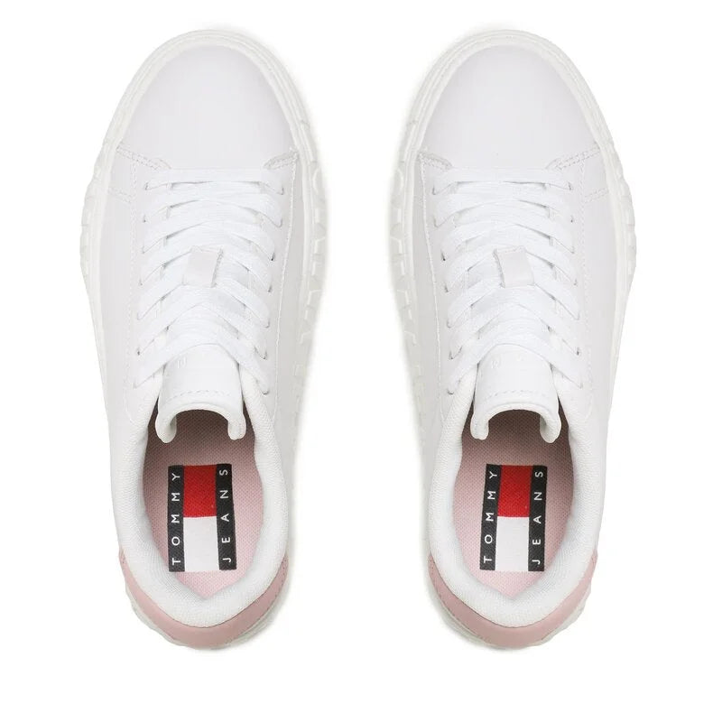 Tommy Hilfiger Jeans New Cupsole Leather Sneaker Women - WHT - Shoes