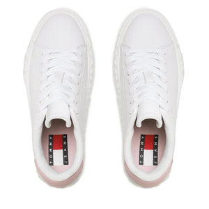 Tommy Hilfiger Jeans New Cupsole Leather Sneaker Women - WHT - Shoes