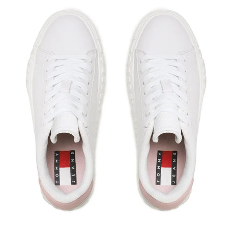 Tommy Hilfiger Jeans New Cupsole Leather Sneaker Women - WHT - Shoes