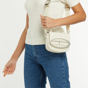 Tommy Hilfiger Jeans Origin Plaque Crossover Bag - WHT - White