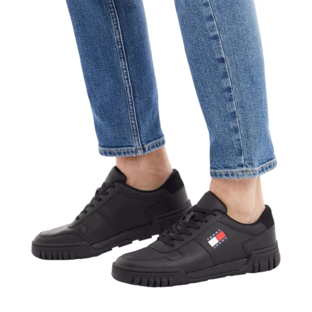 Tommy Hilfiger Jeans Retro Leather Cupsole ESS Men EM0EM01068-BLK - Shoes