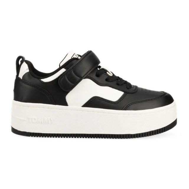 Tommy Hilfiger Jeans TJW Flatform Velcro Trainers Women’s - BLKWHT - Black/ White / 37 / M