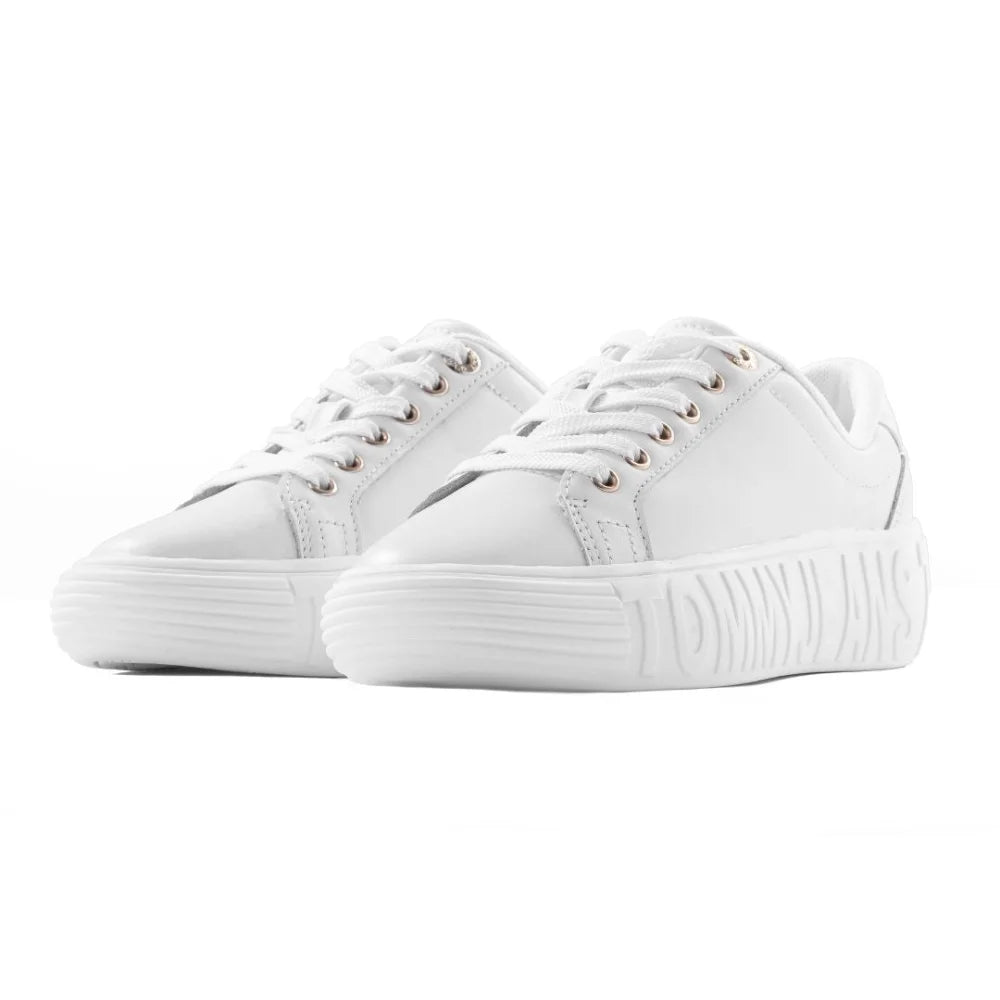 Tommy Hilfiger Jeans Tjw New Cupsole Leather Sneakers Women-WHT