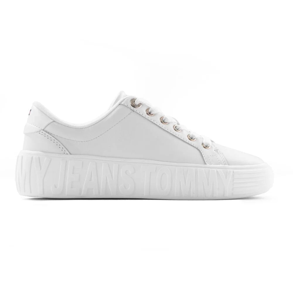 Tommy Hilfiger Jeans Tjw New Cupsole Leather Sneakers Women-WHT - White / 35