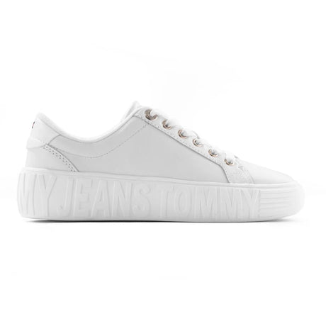 Tommy Hilfiger Jeans Tjw New Cupsole Leather Sneakers Women-WHT - White / 35