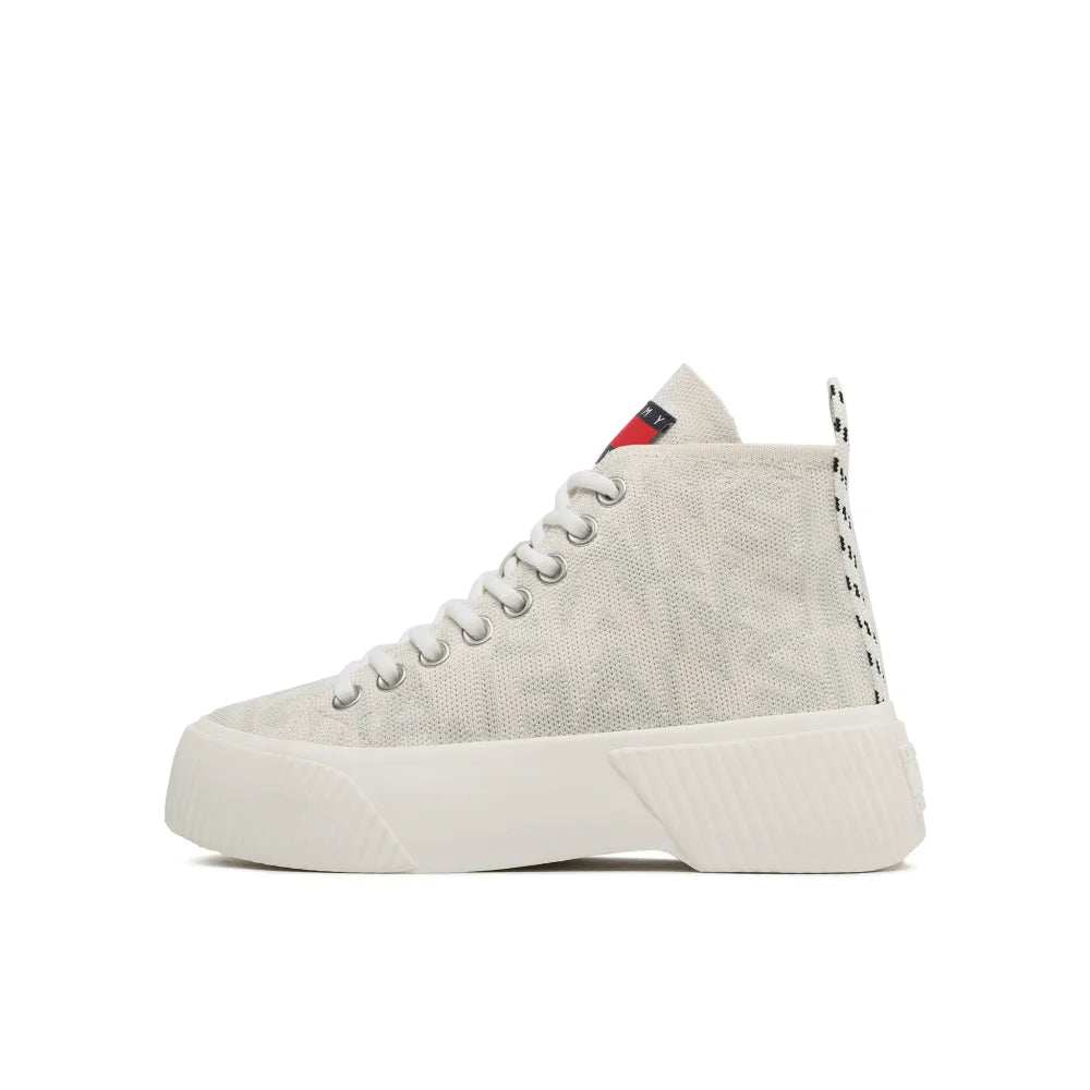 Tommy Hilfiger Jeans VULC Knitted MC Sneakers Women - BEG - Shoes