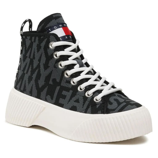 Tommy Hilfiger Jeans VULC Knitted MC Sneakers Women - BLK - Beige / 36 - Shoes