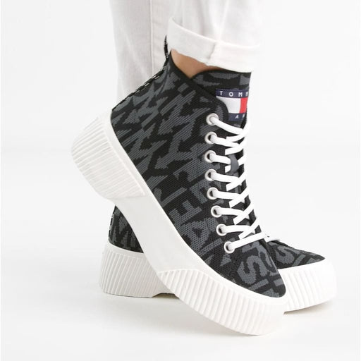 Tommy Hilfiger Jeans VULC Knitted MC Sneakers Women - BLK - Shoes