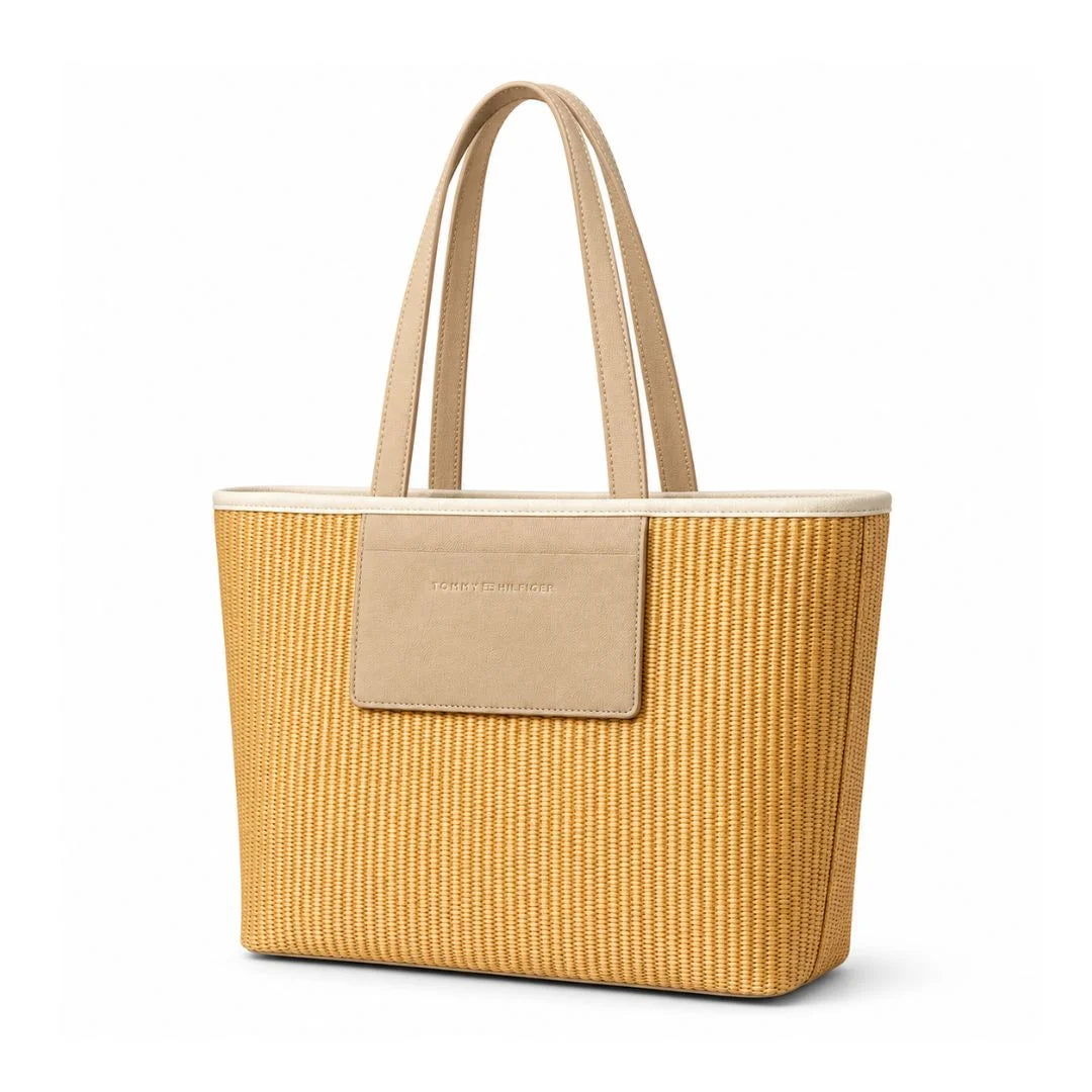 Tommy Hilfiger Keaton II Straw Tote Women - BEG - Beige