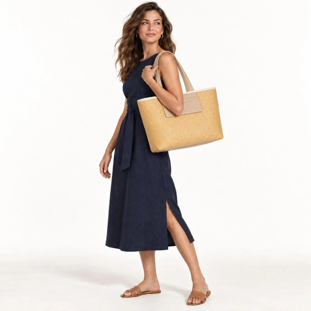 Tommy Hilfiger Keaton II Straw Tote Women - BEG - Beige