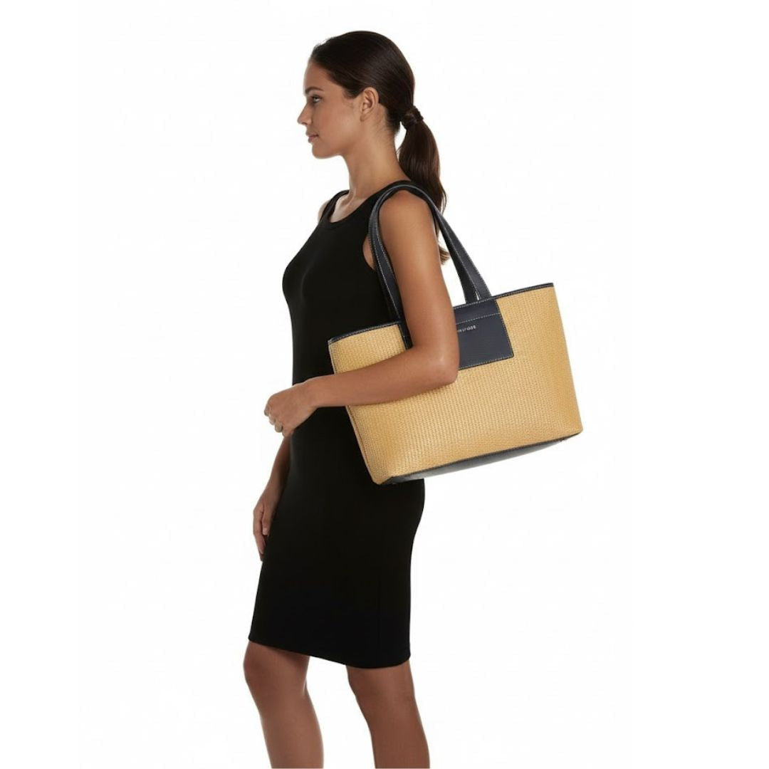 Tommy Hilfiger Keaton II Straw Tote Women - NVY - Navy