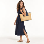 Tommy Hilfiger Keaton II Straw Tote Women - NVY-TB122 - Navy