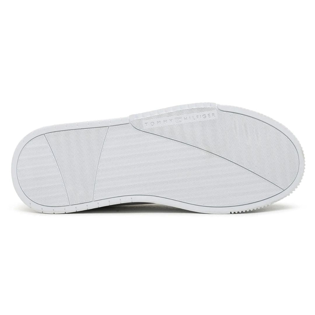 Tommy Hilfiger Leather Signature Tape Cupsole Trainers FM0FM04706-WHT