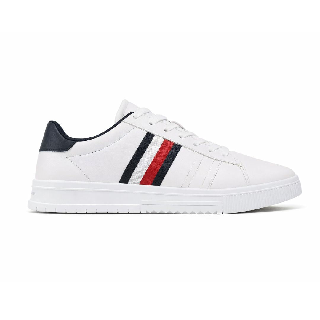 Tommy Hilfiger Leather Signature Tape Cupsole Trainers FM0FM04706-WHT - White / 41