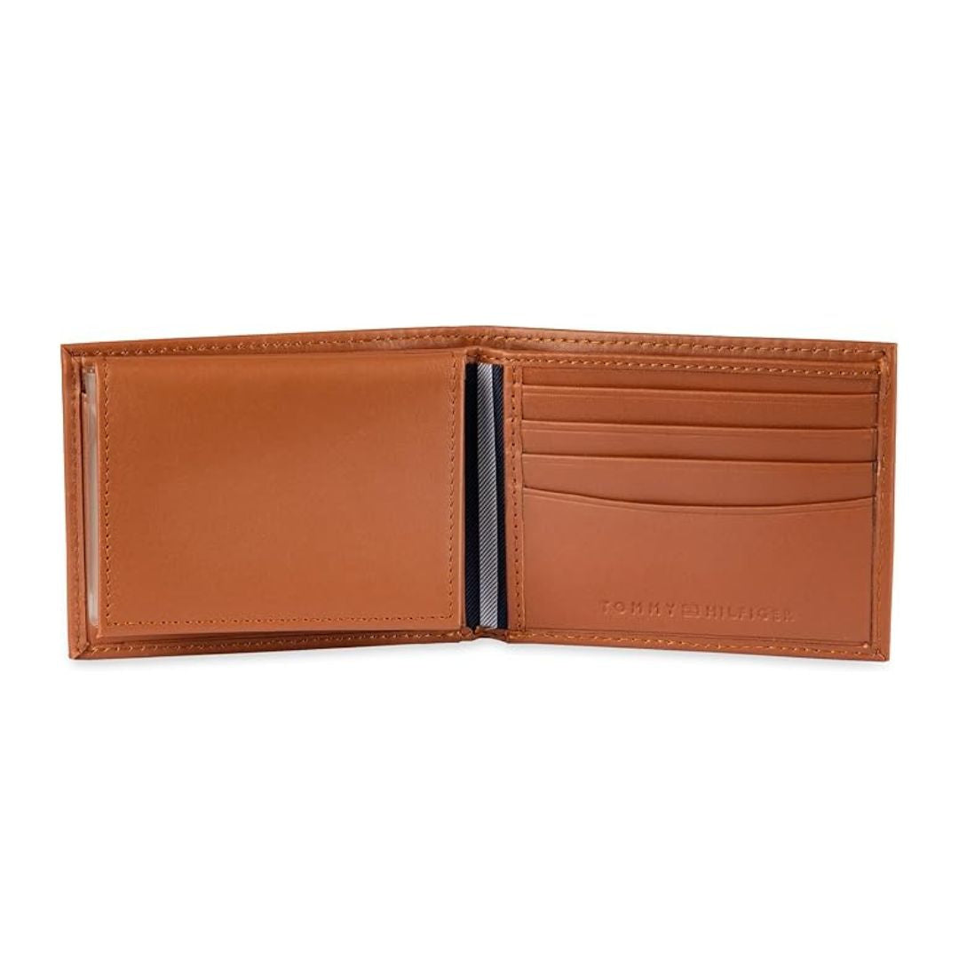 Tommy Hilfiger Leather Wallet Slim Bifold Men - TAN - Tan