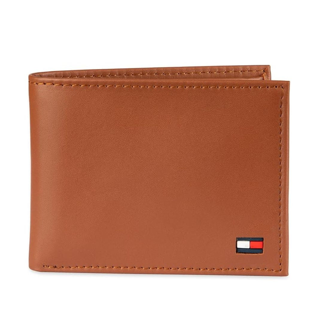 Tommy Hilfiger Leather Wallet Slim Bifold Men - TAN - Tan