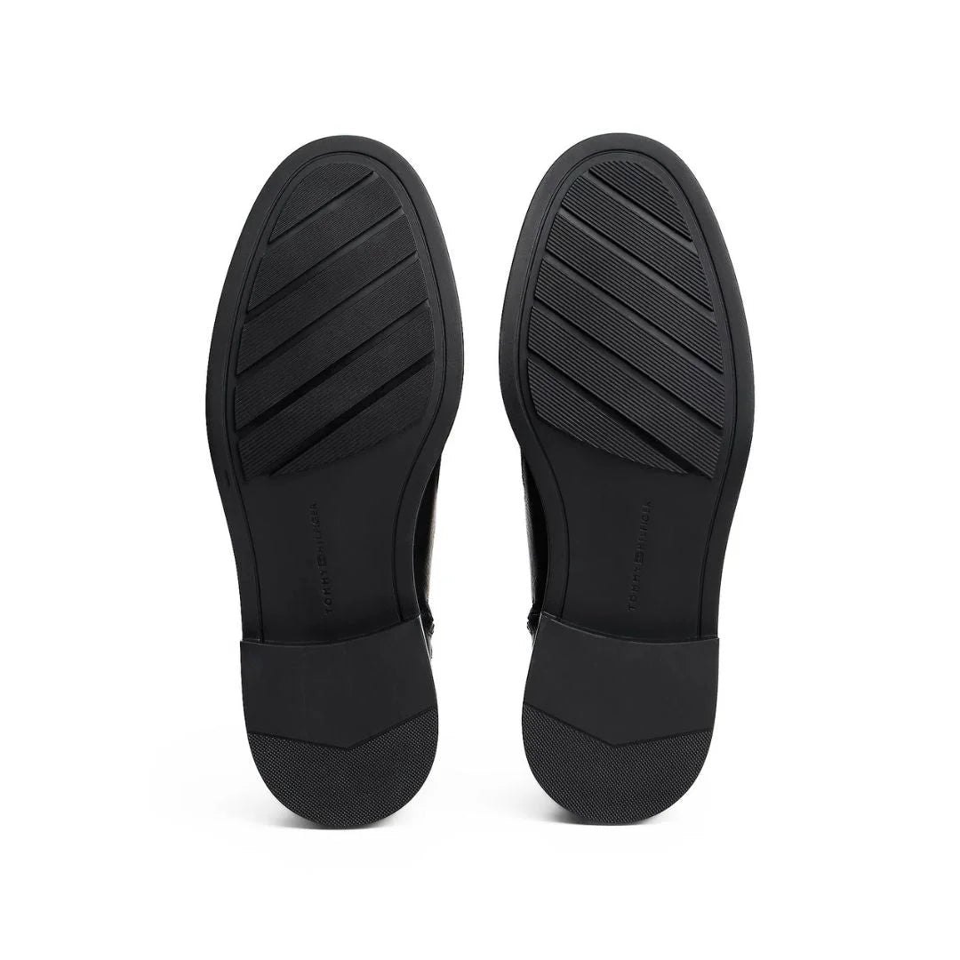 Tommy Hilfiger Leather Warm Lined Zip-Up Chelsea Boots Men - BLK