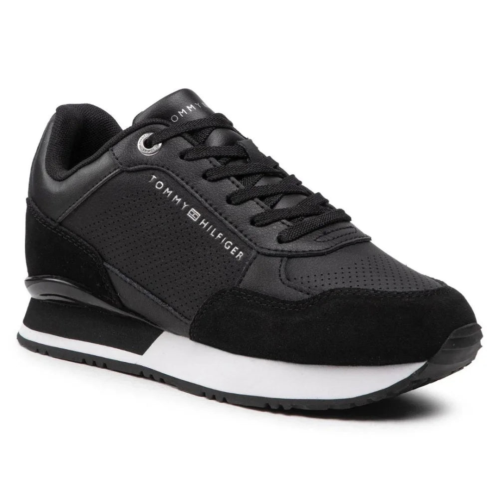 Tommy Hilfiger Leather Wedge Sneakers JLOOD.COM