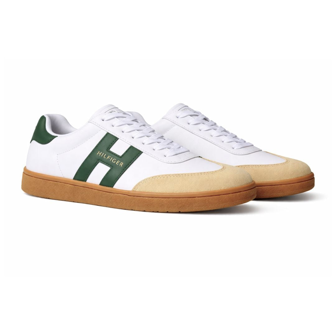 Tommy Hilfiger Lerge Sneakers Men - WHTDGRN - White/ Dark Green / 40