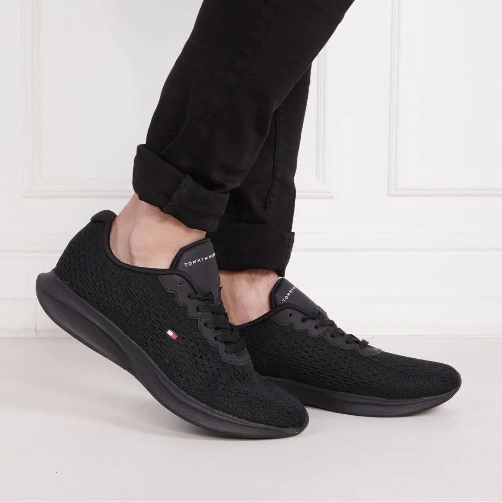 Tommy Hilfiger Lightweight Runner Knit Flag Men FM0FM04563-BLK - Shoes