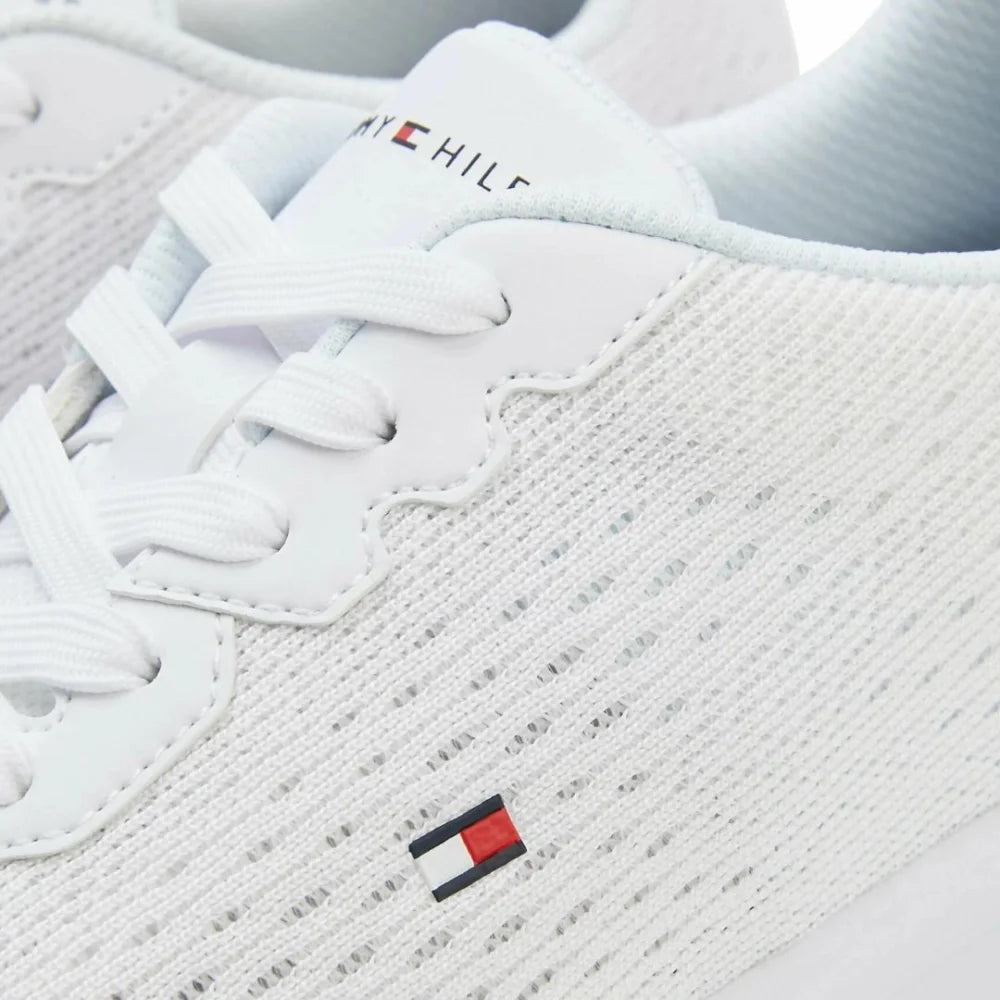 Tommy Hilfiger Lightweight Runner Knit Flag Men FM0FM04563-WHT - Shoes