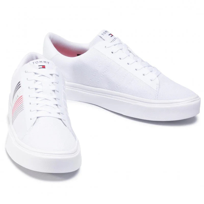 Tommy Hilfiger Lightweight Stripes Knit Sneaker - WHT - Black / 41 - Shoes