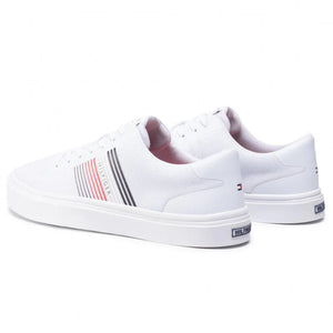 Tommy Hilfiger Lightweight Stripes Knit Sneaker - WHT - Black / 41 - Shoes