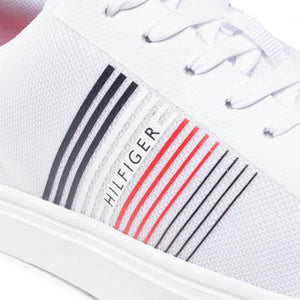 Tommy Hilfiger Lightweight Stripes Knit Sneaker - WHT - Black / 41 - Shoes