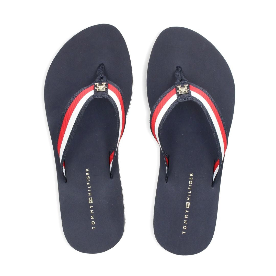 Tommy Hilfiger Logo Plaque Flip Flops Women NVY