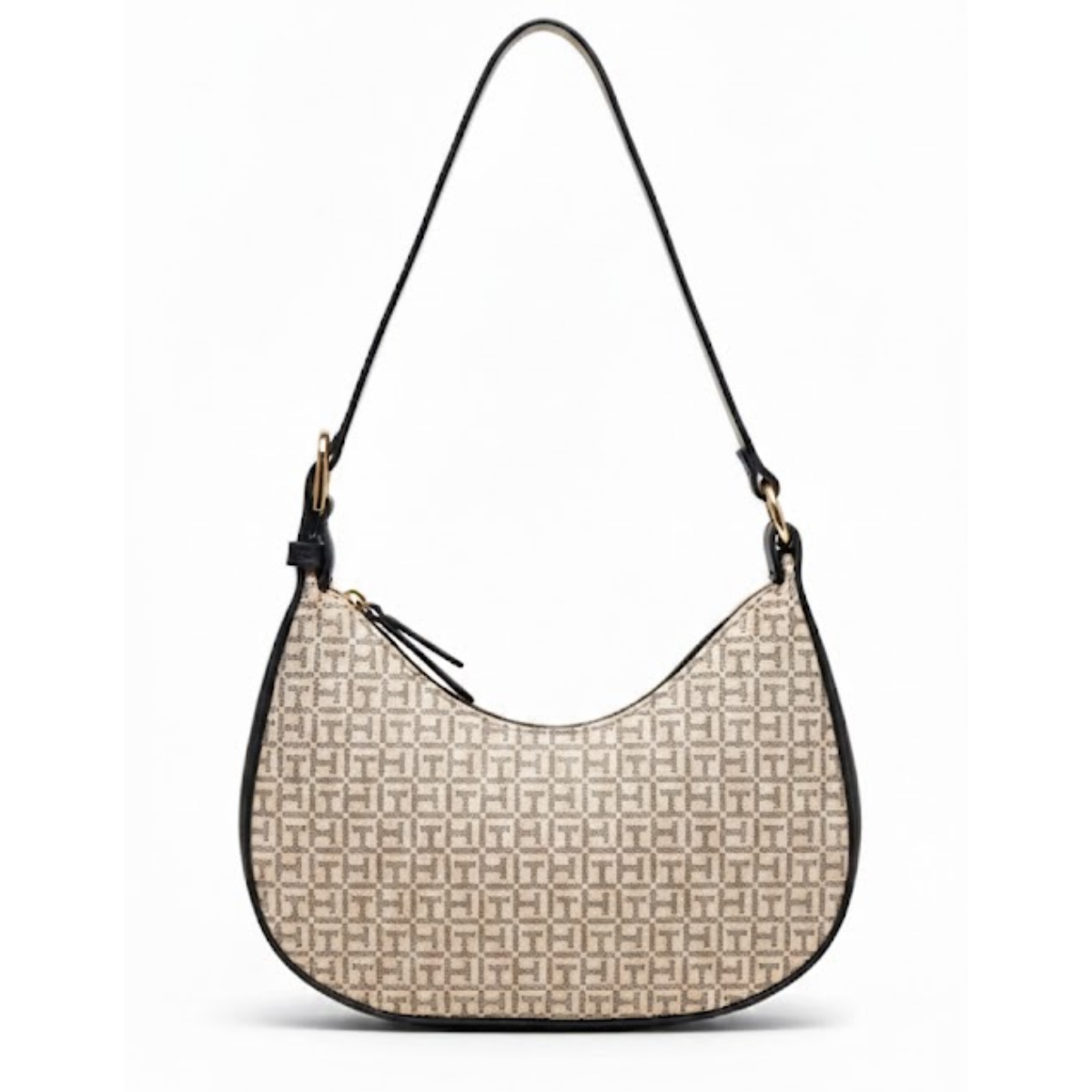 Tommy Hilfiger Logo Pvc Sling Shoulder Bag Women - BEGBLK - Beige-Black