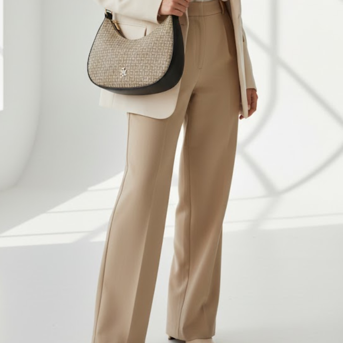 Tommy Hilfiger Logo Pvc Sling Shoulder Bag Women - BEGBLK - Beige-Black