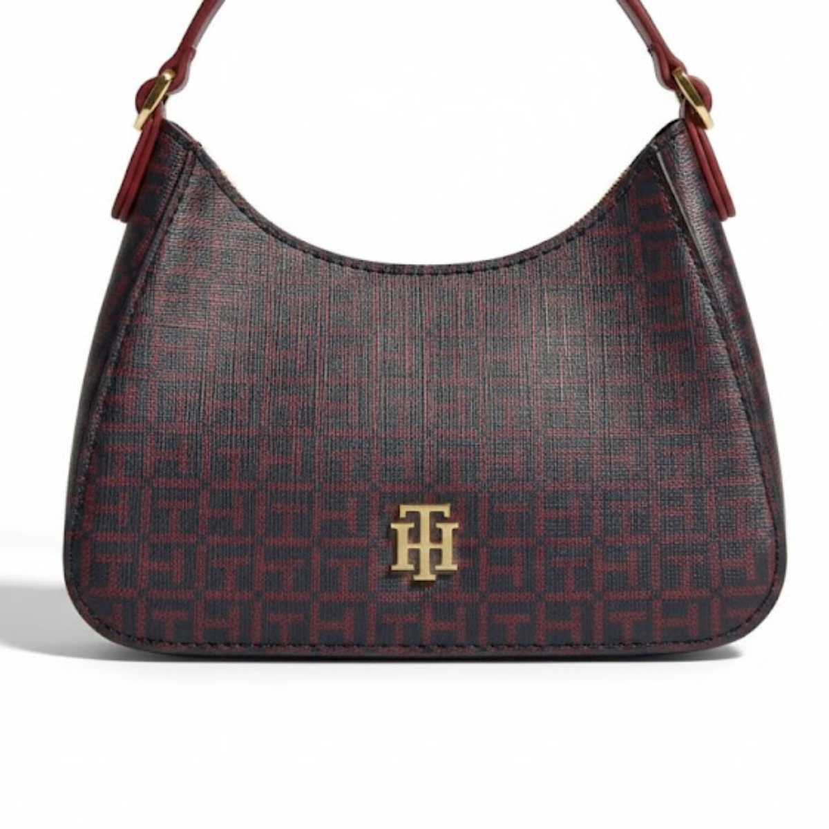 Tommy Hilfiger Logo Pvc Sling Shoulder Bag Women - BUR - Burgundy