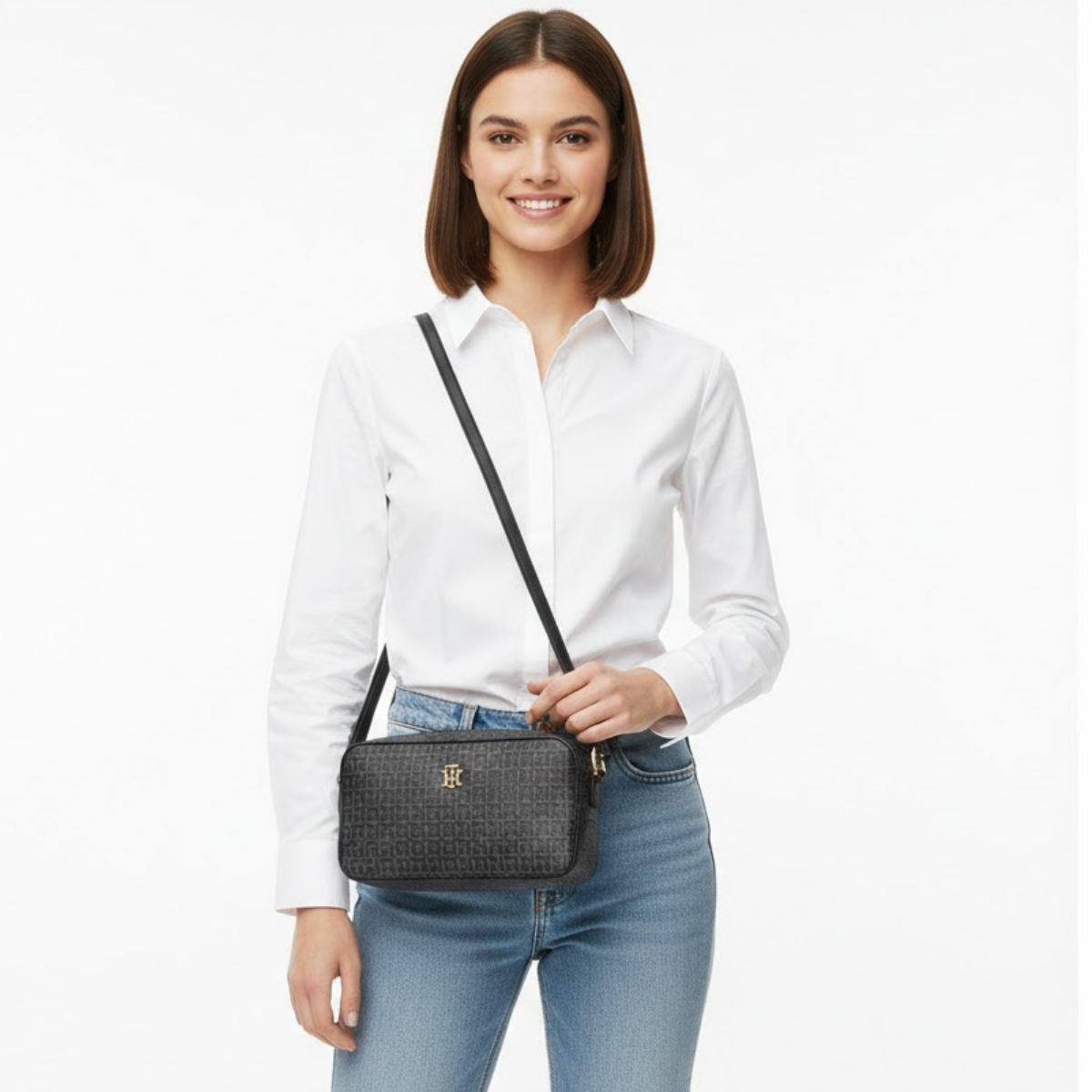 Tommy Hilfiger Logo Pvc Sling Shoulder Bag women - GRY - Grey