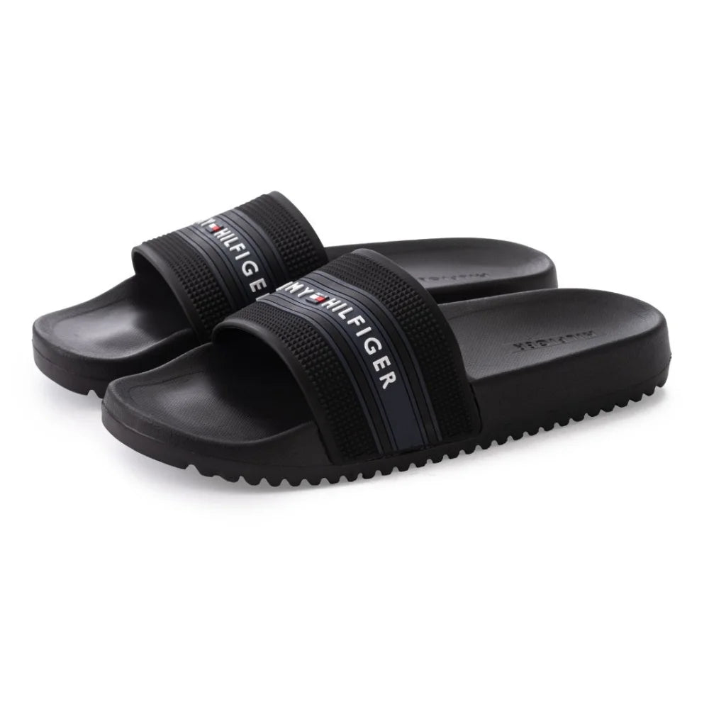 Tommy Hilfiger Logo Signature Slide Sandal JLOOD.COM