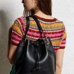 Tommy Hilfiger Luxe Leather Bucket Bag Women - BLK - Black