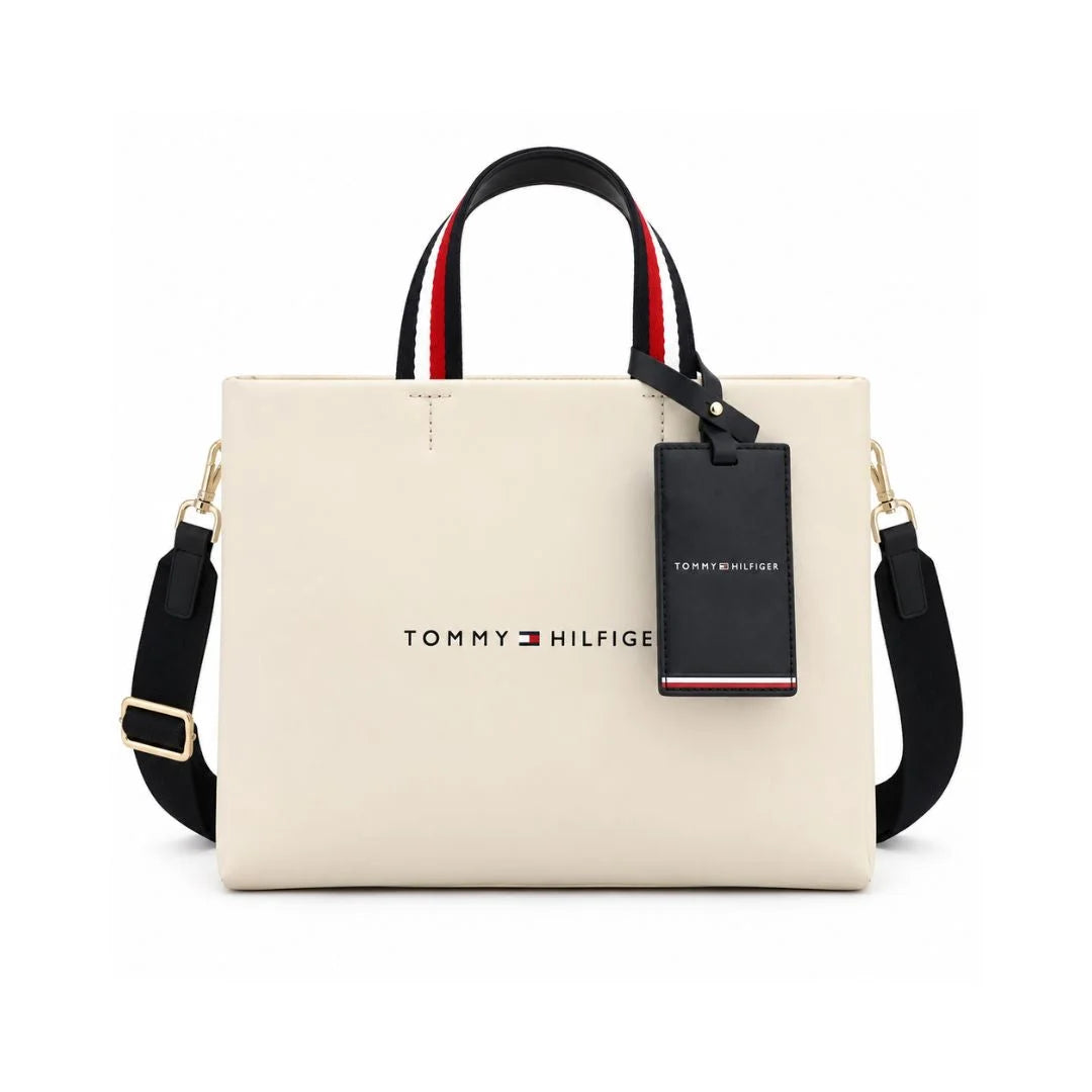 Tommy Hilfiger Medium Shopper Tote Bag -TB64 - Off White